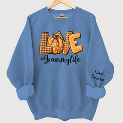 Lofaris Hello Pumpkin Fall Vibes Peace Love Thanksgiving Family Sweatshirt