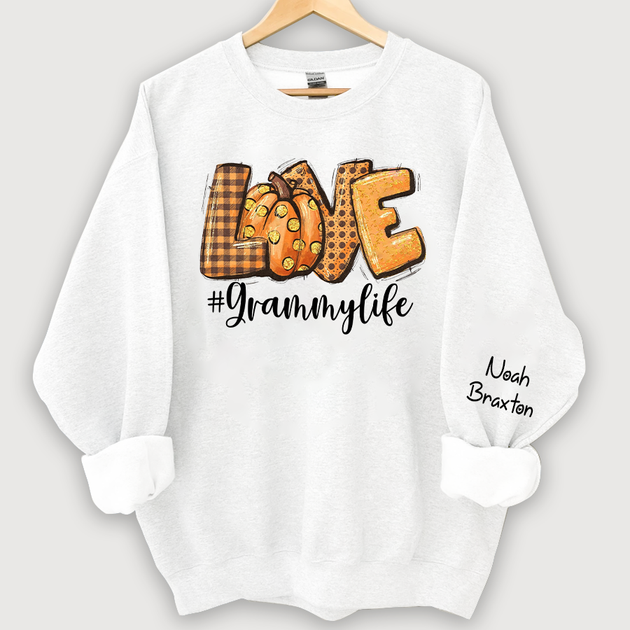 Lofaris Hello Pumpkin Fall Vibes Peace Love Thanksgiving Family Sweatshirt
