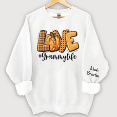 Lofaris Hello Pumpkin Fall Vibes Peace Love Thanksgiving Family Sweatshirt