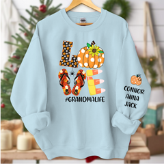 Lofaris Love Pumpkins Grandma Grandkids Autumn Sweatshirt