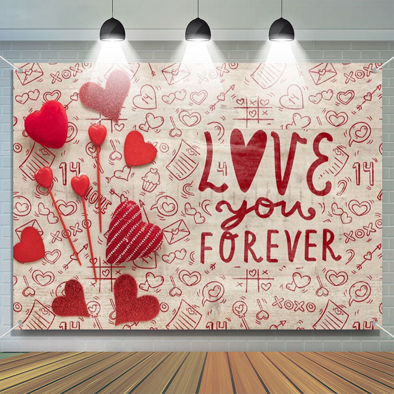 Lofaris Love You Forever Sweet Letter Valentines Day Backdrop