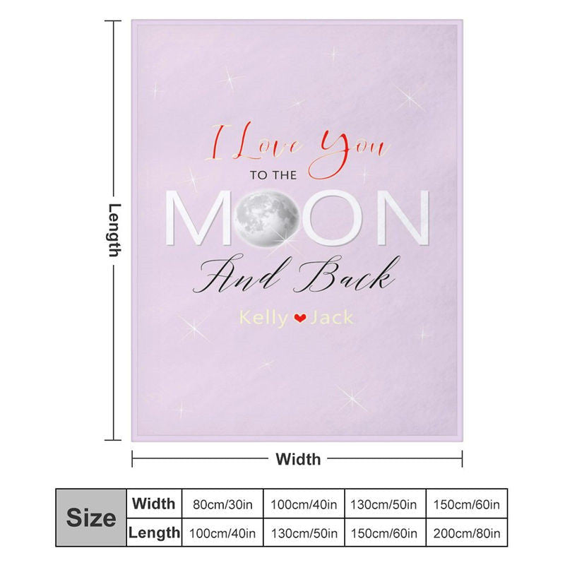 Lofaris Love You To The Moon Custom Valentines Day Blanket
