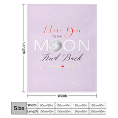 Lofaris Love You To The Moon Custom Valentines Day Blanket