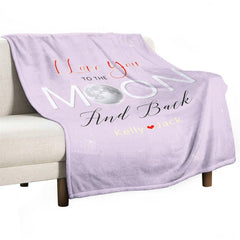 Lofaris Love You To The Moon Custom Valentines Day Blanket