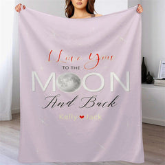 Lofaris Love You To The Moon Custom Valentines Day Blanket