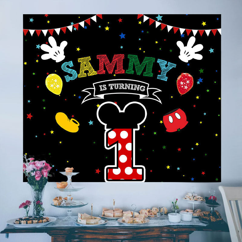 Lofaris Lovely Cartoon Mouse Custom 1St Birthday Backdrop