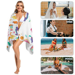 Lofaris Lovely Dinosaurs Volcano Repeat Custom Beach Towel