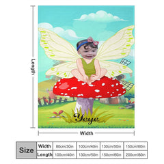 Lofaris Lovely Elf Mushroom Grassland Custom Photo Blanket