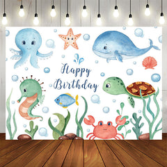 Lofaris Lovely Fishes Undersea Theme Birthday Party Backdrop