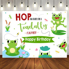 Lofaris Lovely Frogs Hop Toadally Birthday Backdrop For Kids