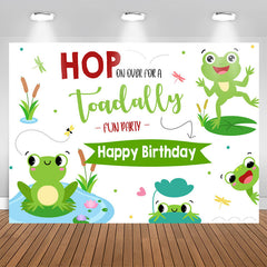 Lofaris Lovely Frogs Hop Toadally Birthday Backdrop For Kids