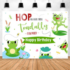 Lofaris Lovely Frogs Hop Toadally Birthday Backdrop For Kids