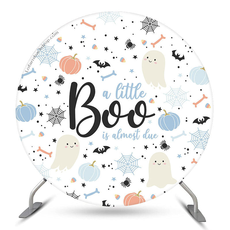 Lofaris Lovely Ghost Boo Halloween Baby Shower Round Backdrop