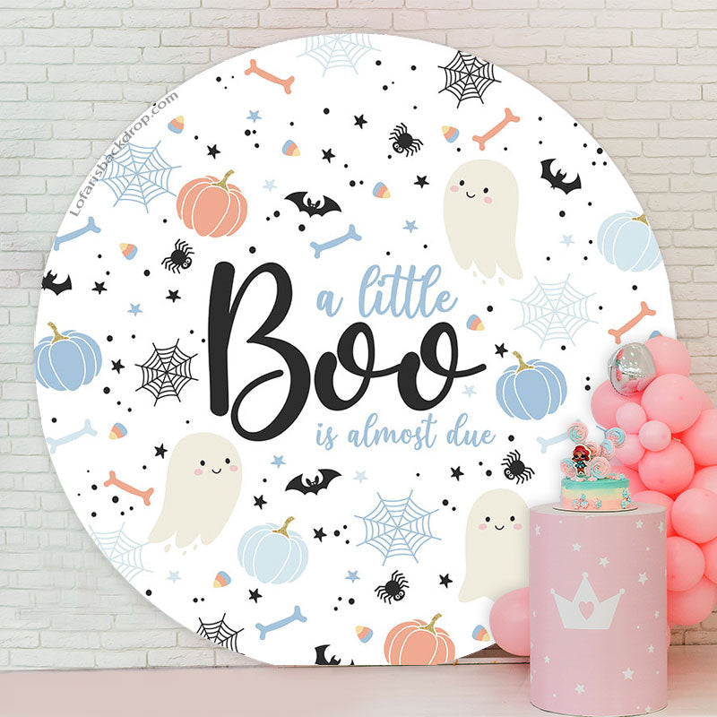 Lofaris Lovely Ghost Boo Halloween Baby Shower Round Backdrop