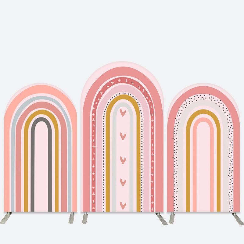 Lofaris Lovely Rainbow Heart Birthday Party Arch Backdrop Kit