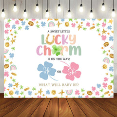 Lofaris Lucky Charm He Or She Clover Baby Shower Backdrop