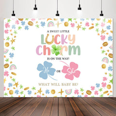 Lofaris Lucky Charm He Or She Clover Baby Shower Backdrop
