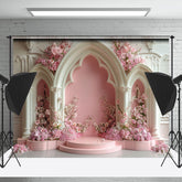 Lofaris Luxurious Vintage Beige Pink Floral Wedding Backdrop