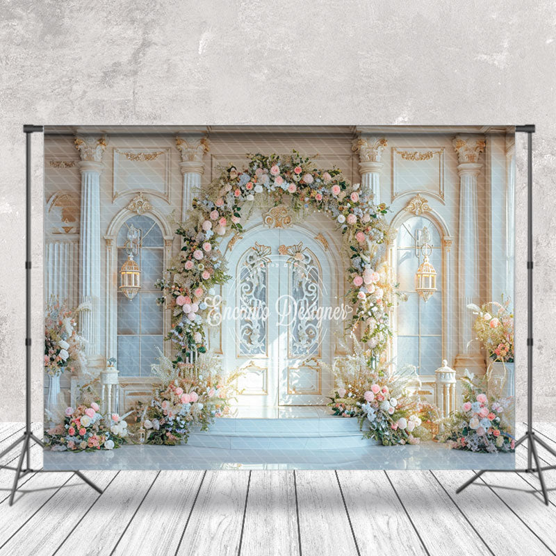 Lofaris Luxury Gold White Door Wall Wreath Wedding Backdrop