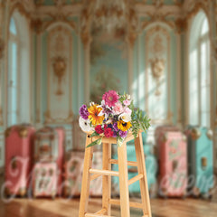 Lofaris Luxury Interior Spring Photo Backdrop With Luggage