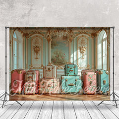 Lofaris Luxury Interior Spring Photo Backdrop With Luggage