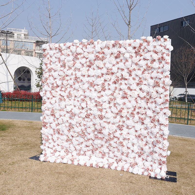 Lofaris White Dusty Rose Artificial Wedding Flower Wall