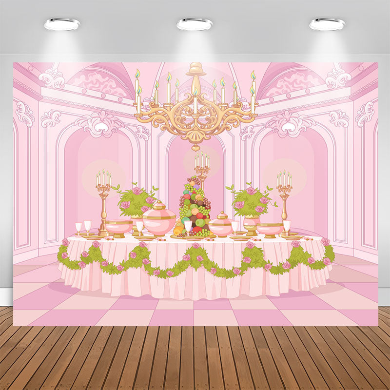 Lofaris Luxury Pink Palace Dining Table Floor Party Backdrop
