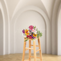 Lofaris Luxury White Building Retro Wall Backdrop For Photo