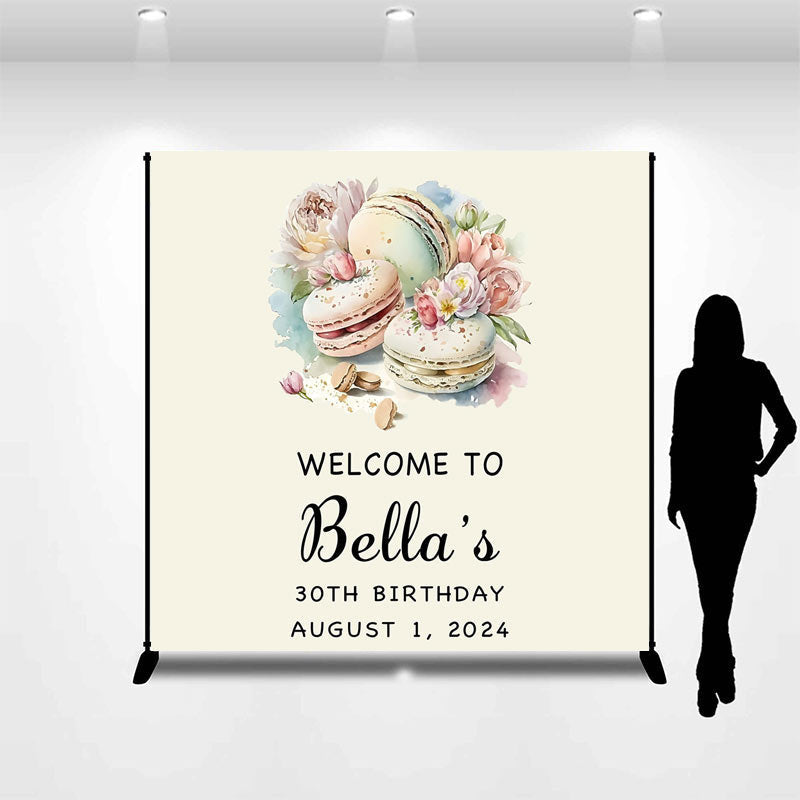 Lofaris Macaron Floral Paint Custom 30th Birthday Backdrop