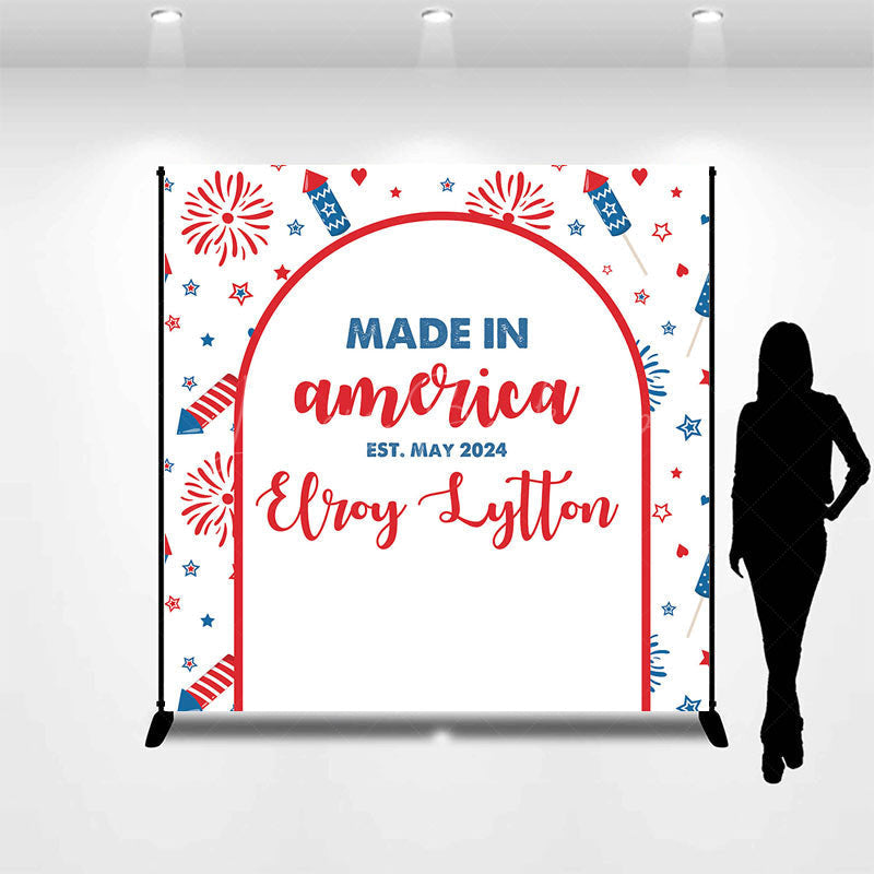Lofaris Made In America Birthday Independence Day Backdrop