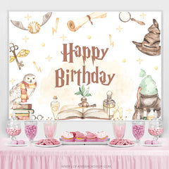 Lofaris Magic Academy Tiny Spot Happy Birthday Backdrop