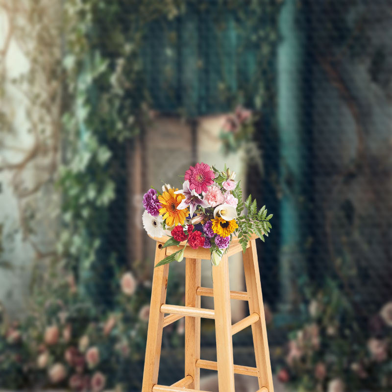 Lofaris Magic Book Among Fantasy Flowers Spring Backdrop