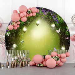 Lofaris Magic Forest Floral Butterfly Round Wedding Backdrop