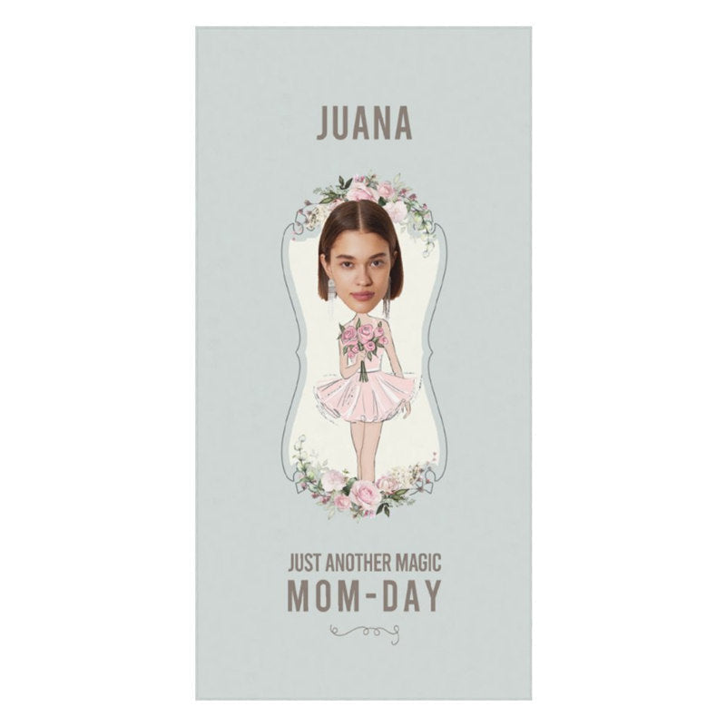 Lofaris Magic Mom - day Floral Custom Photo Beach Towel