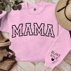 Lofaris Mama And Kids Black Letters Custom Name Sweatshirt