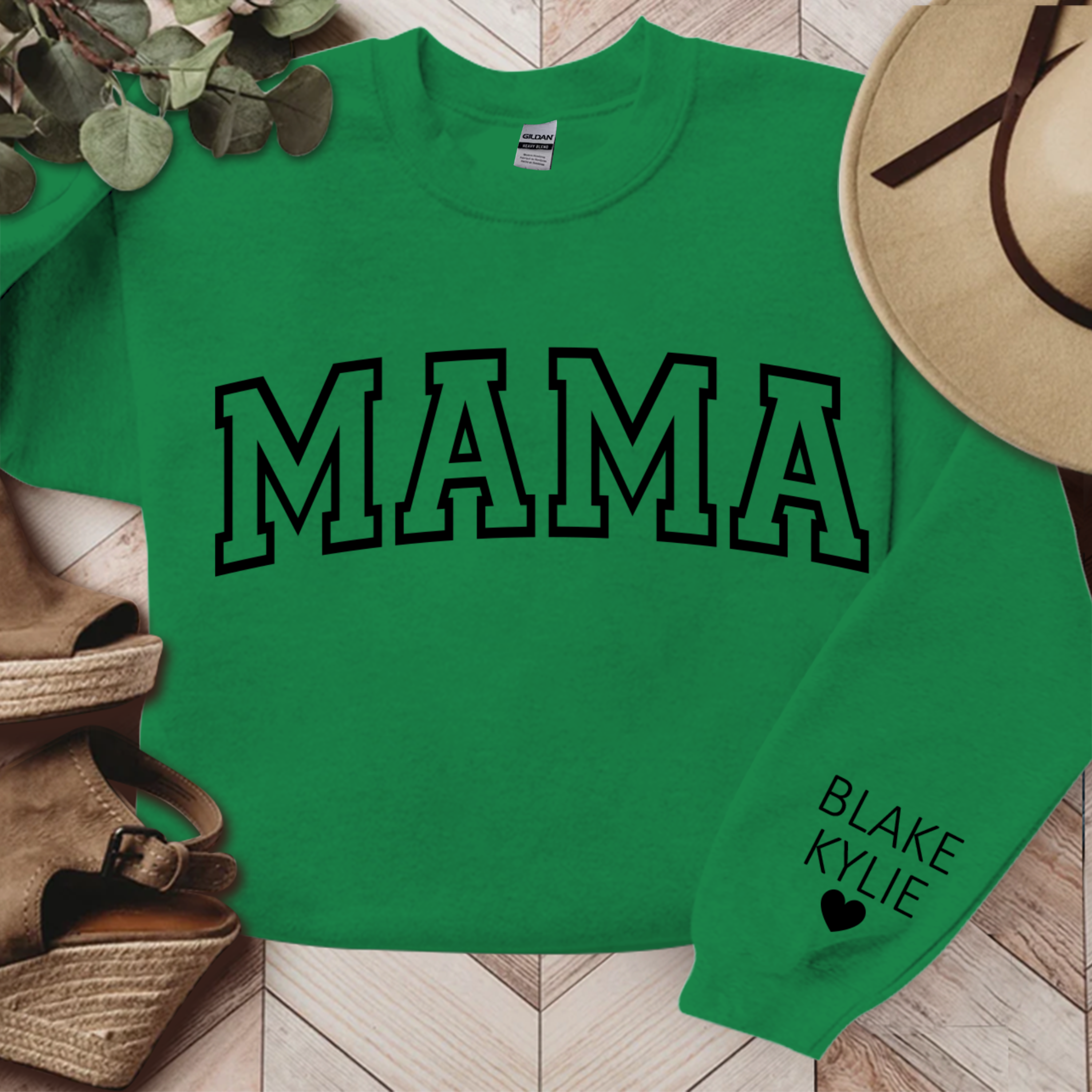 Lofaris Mama And Kids Black Letters Custom Name Sweatshirt