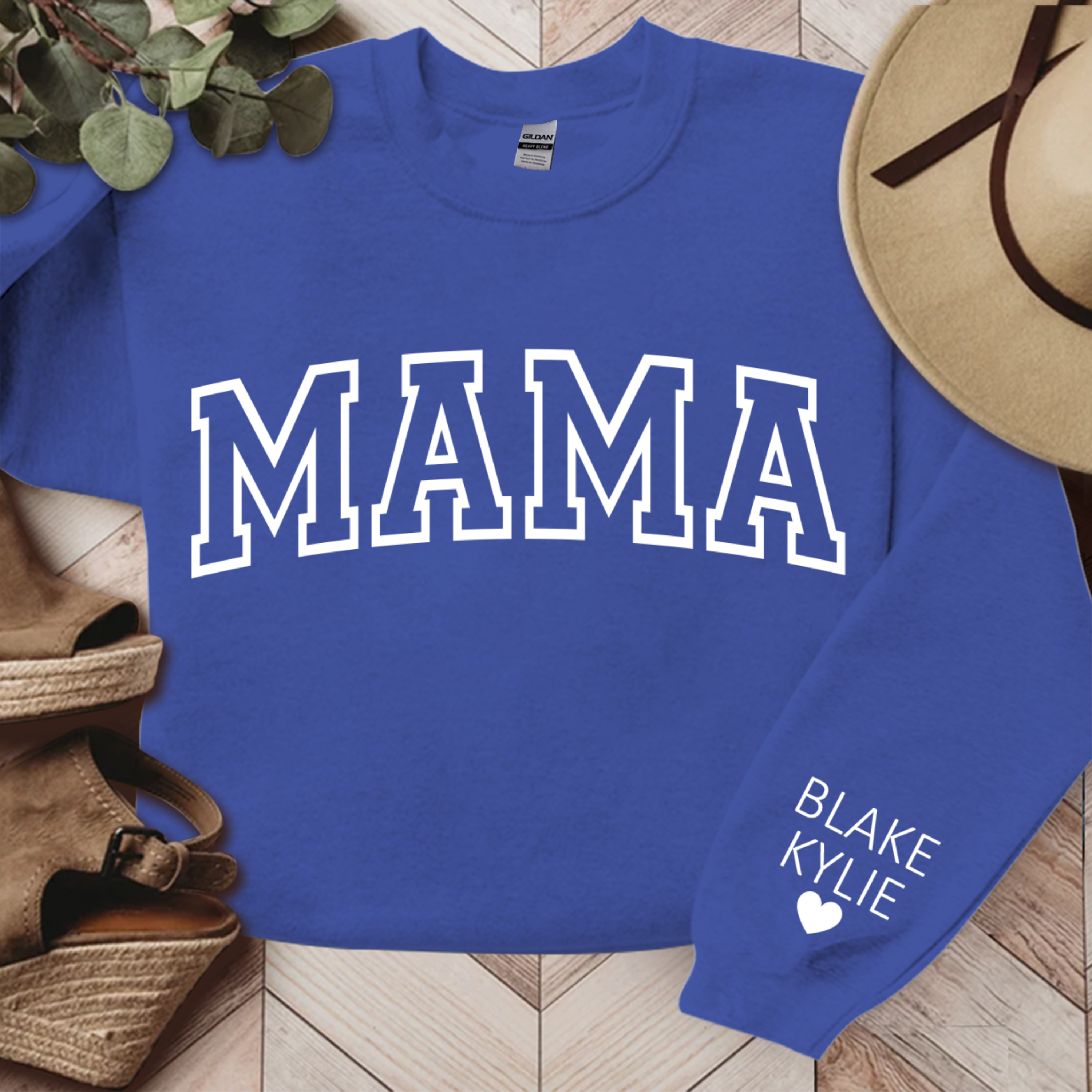 Lofaris Mama And Kids Black Letters Custom Name Sweatshirt