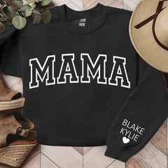 Lofaris Mama And Kids Black Letters Custom Name Sweatshirt