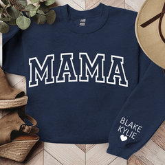 Lofaris Mama And Kids Black Letters Custom Name Sweatshirt