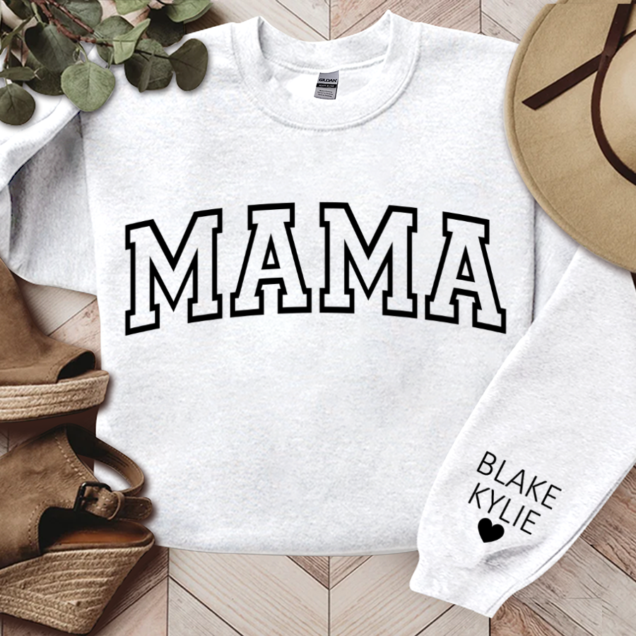 Lofaris Mama And Kids Black Letters Custom Name Sweatshirt