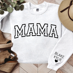 Lofaris Mama And Kids Black Letters Custom Name Sweatshirt