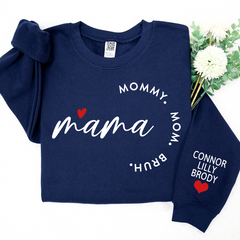 Lofaris Mama Mommy Mom Bruh Custom Name Gift Sweatshirt