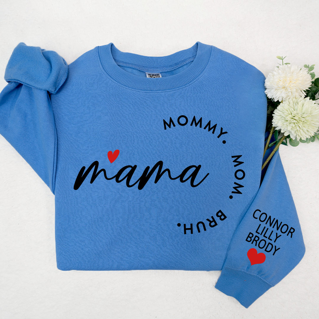 Lofaris Mama Mommy Mom Bruh Custom Name Gift Sweatshirt