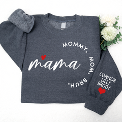 Lofaris Mama Mommy Mom Bruh Custom Name Gift Sweatshirt