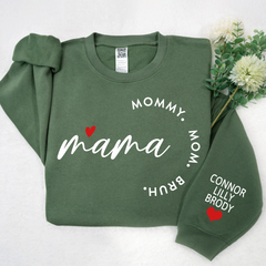 Lofaris Mama Mommy Mom Bruh Custom Name Gift Sweatshirt