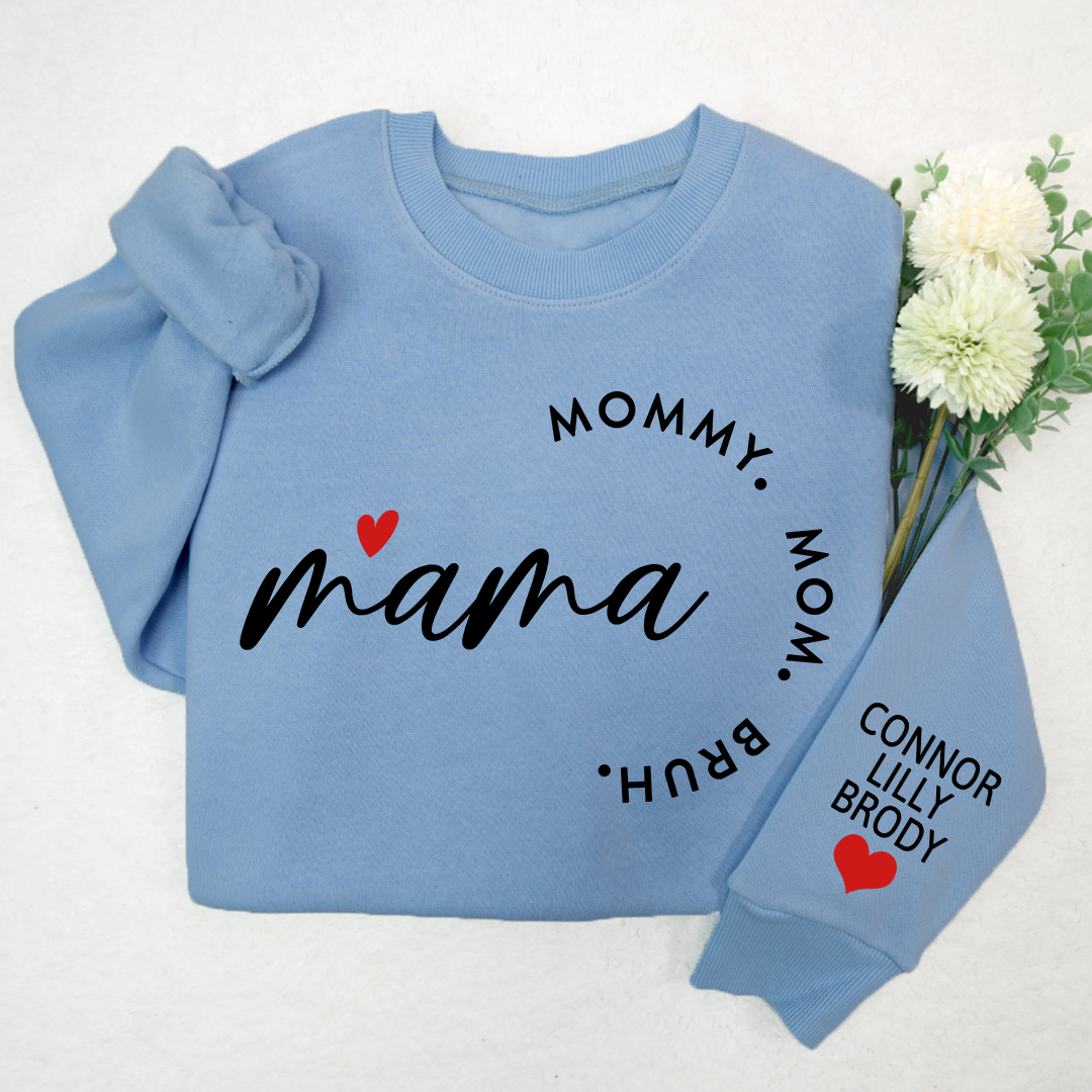 Lofaris Mama Mommy Mom Bruh Custom Name Gift Sweatshirt
