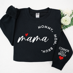 Lofaris Mama Mommy Mom Bruh Custom Name Gift Sweatshirt