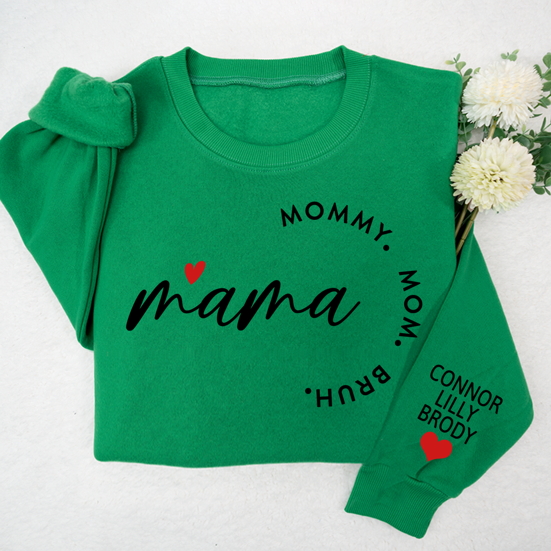 Lofaris Mama Mommy Mom Bruh Custom Name Gift Sweatshirt