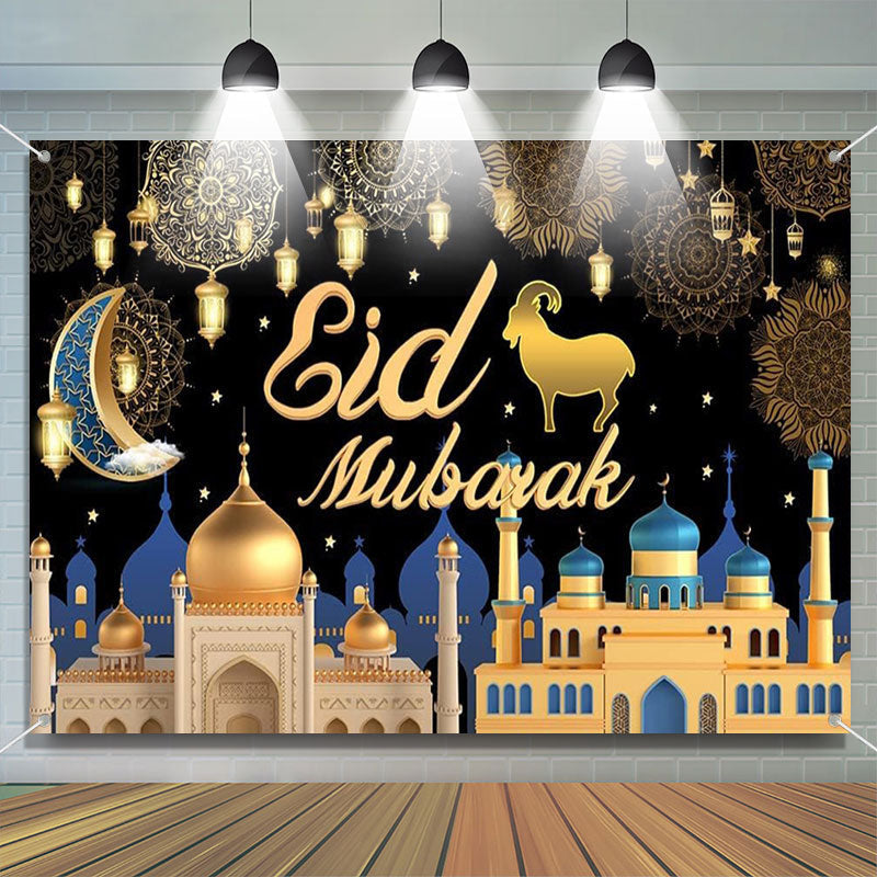 Lofaris Mandala Golt Dome Architecture Eid Mubarak Backdrop