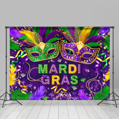 Lofaris Mardi Gras Masquerade Purple Dance Party Backdrop